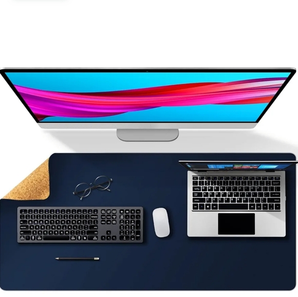 Aothia Office Desk Pad Natural Cork Leather Dual Side Large Mouse Pad Da… - Picture 1 of 7